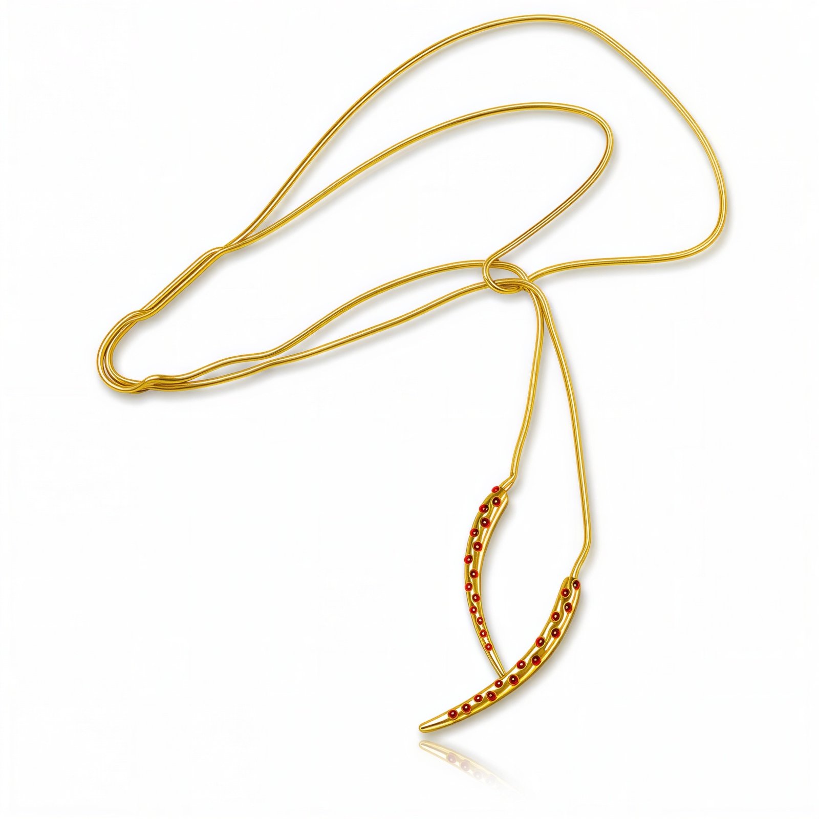 Long Teardrop Emblem with Rubies