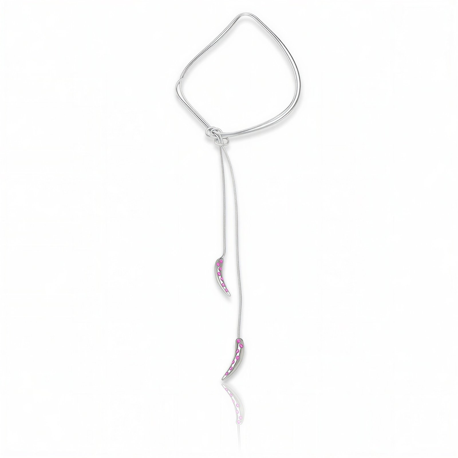 Petite Teardrop Emblem with Pink Diamonds
