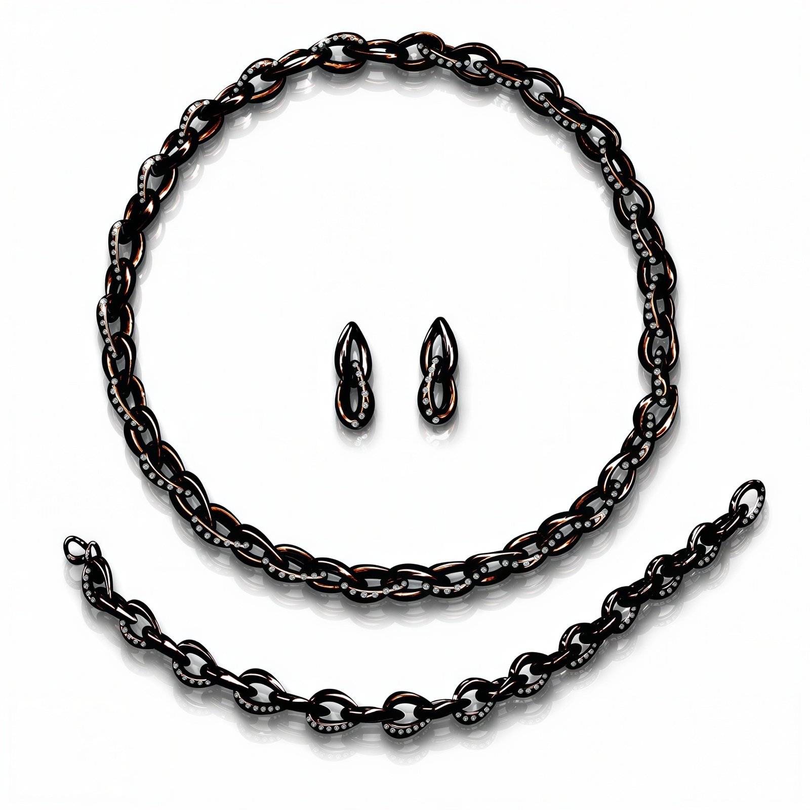 Signature Link Set Black Rhodium