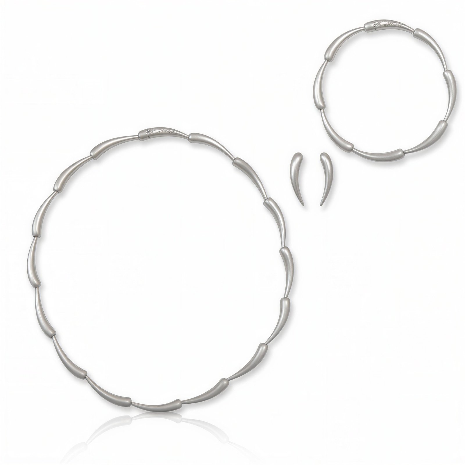 Teardrop Emblem Set White Gold