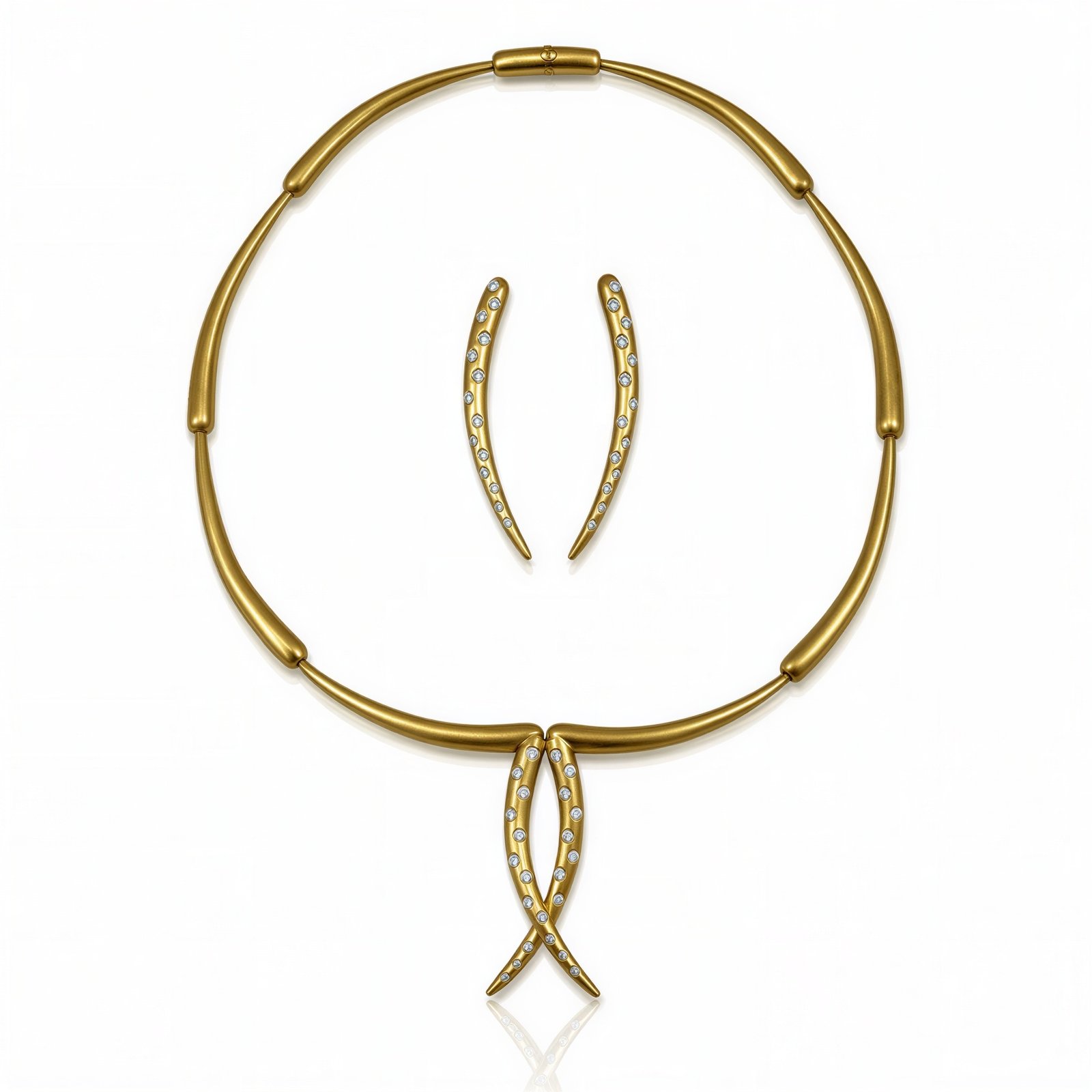 Long Teardrop Emblem Pair Gold